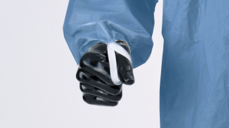 袖のずり上がりにくい指ゴム